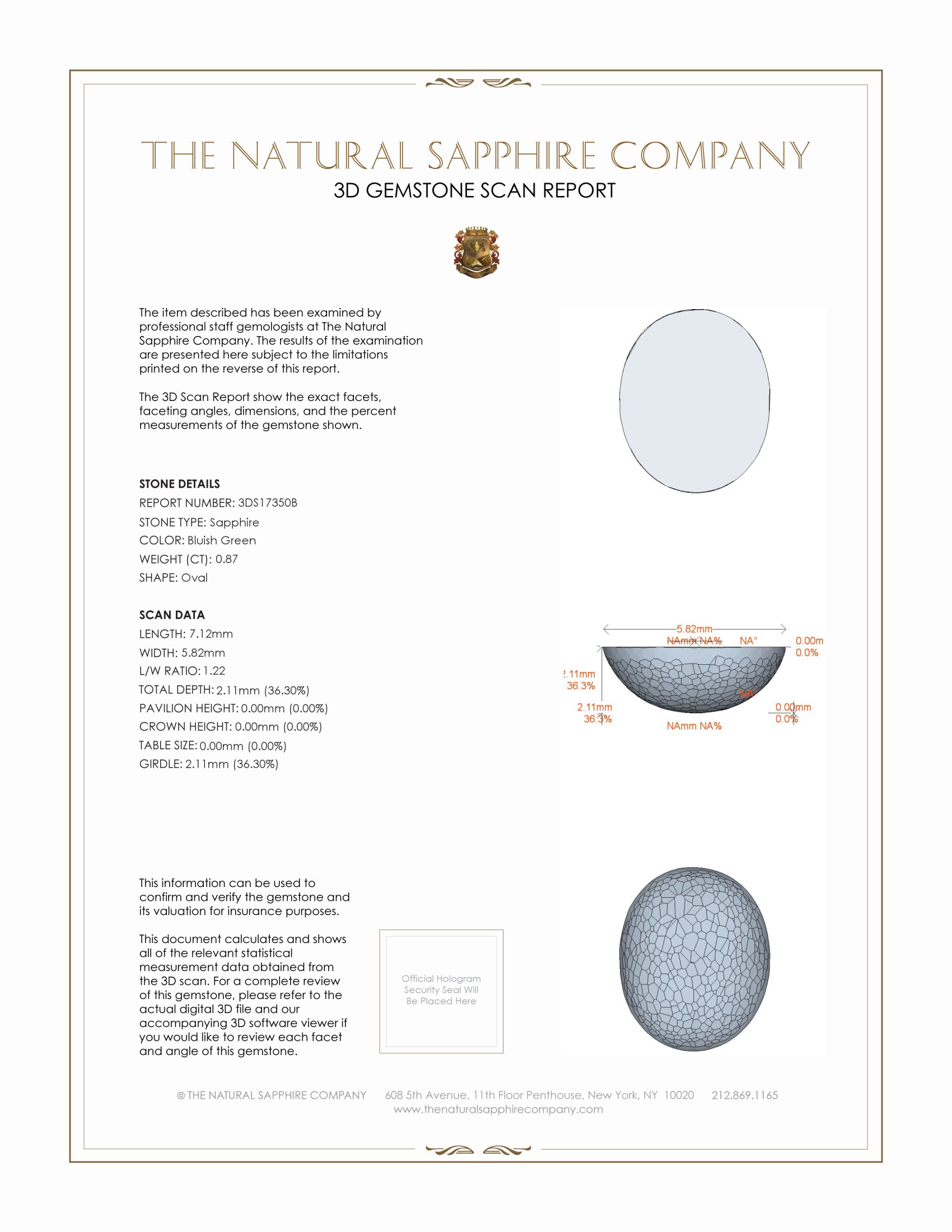 0.87 Ct. Yellowish Green Cabochon Sapphire from Montana