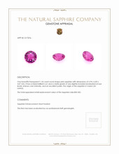 1.54 Ct. Pink Sapphire from Ceylon (Sri Lanka) Appraisal