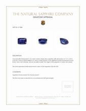 1.63 Ct. Blue Sapphire from Ceylon (Sri Lanka) Appraisal
