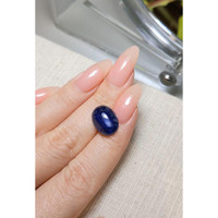 7.64 Ct. Blue Cabochon Sapphire from Burma (Myanmar) Life Style