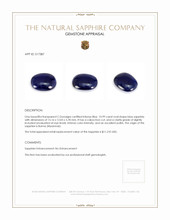 10.99 Ct. Blue Cabochon Sapphire from Burma (Myanmar) Appraisal