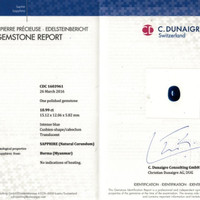 10.99 Ct. Blue Cabochon Sapphire from Burma (Myanmar) Scan Report