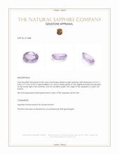 0.68 Ct. Pinkish Purple Sapphire from Ceylon (Sri Lanka) Appraisal