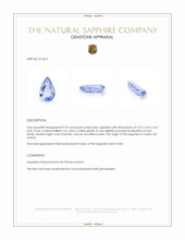 0.70 Ct. Blue Sapphire from Ceylon (Sri Lanka) Appraisal