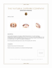 4.16 Ct. Padparadscha Sapphire from Madagascar Appraisal