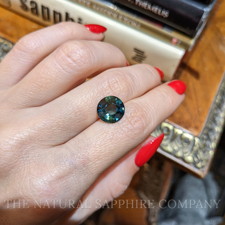 5.06 Ct. Bluish Green Sapphire from Ceylon (Sri Lanka)