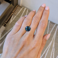 5.06 Ct. Bluish Green Sapphire from Ceylon (Sri Lanka) Life Style