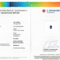 4.00 Ct. Purple Sapphire from Madagascar Scan Report