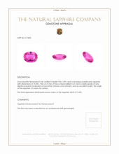 2.89 Ct. Purplish Pink Sapphire from Ceylon (Sri Lanka) Appraisal