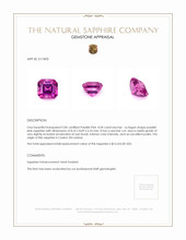 4.04 Ct. Purplish Pink Sapphire from Ceylon (Sri Lanka) Appraisal
