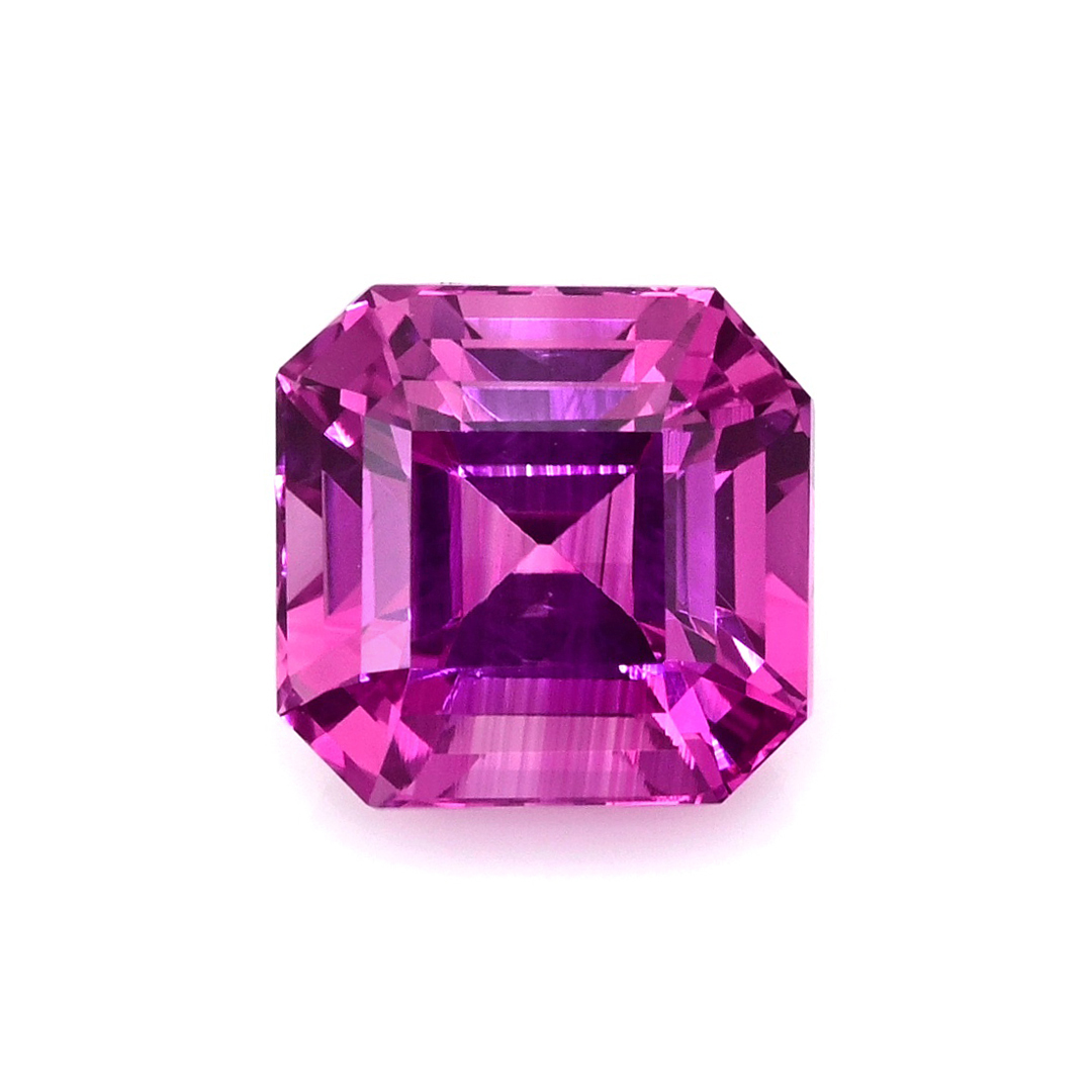Loose Purplish Pink Sapphire - Asscher - Octagon 4.04 Ct