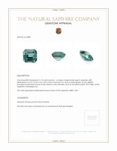 1.10 Ct. Bluish Green Sapphire from Madagascar Appraisal