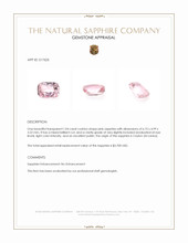 1.04 Ct. Pink Sapphire from Ceylon (Sri Lanka) Appraisal
