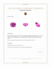1.22 Ct. Purplish Pink Sapphire from Ceylon (Sri Lanka) Appraisal