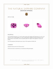 1.22 Ct. Pink Sapphire from Ceylon (Sri Lanka) Appraisal