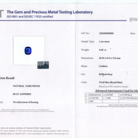 4.56 Ct. Blue Sapphire from Ceylon (Sri Lanka) Scan Report