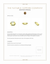 1.22 Ct. Yellow Sapphire from Tanzania Appraisal