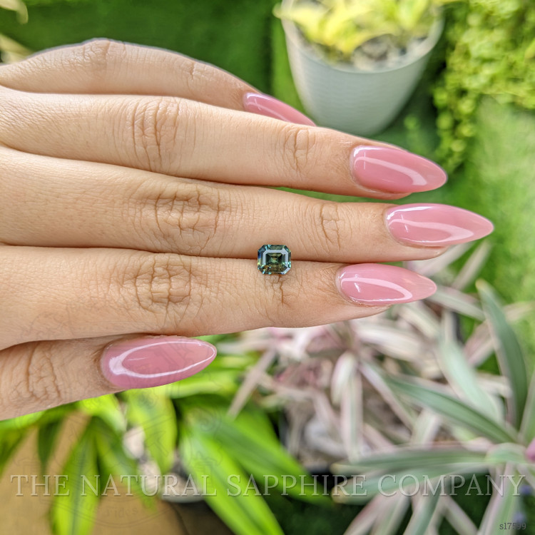 1.27 Ct. Bluish Green Sapphire from Ceylon (Sri Lanka)