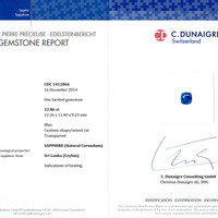 12.86 Ct. Blue Sapphire from Ceylon (Sri Lanka) Scan Report