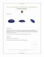 12.18 Ct. Blue Sapphire from Ceylon (Sri Lanka) Appraisal