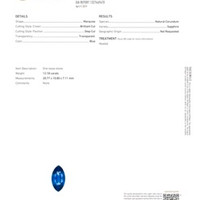 12.18 Ct. Blue Sapphire from Ceylon (Sri Lanka) Scan Report