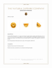 1.17 Ct. Orangish Yellow Sapphire from Ceylon (Sri Lanka) Appraisal