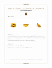 1.49 Ct. Yellowish Orange Sapphire from Ceylon (Sri Lanka) Appraisal