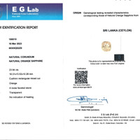 23.94 Ct. Yellowish Orange Sapphire from Ceylon (Sri Lanka) Scan Report