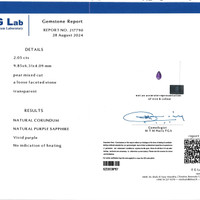 2.05 Ct. Sapphire from Ceylon (Sri Lanka) Scan Report