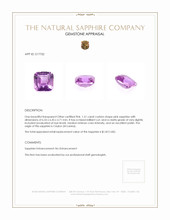 1.51 Ct. Pink Sapphire from Ceylon (Sri Lanka) Appraisal