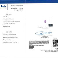 3.02 Ct. Purplish Pink Sapphire from Ceylon (Sri Lanka) Scan Report