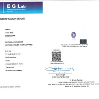 6.01 Ct. Violet Star Sapphire from Ceylon (Sri Lanka) Scan Report