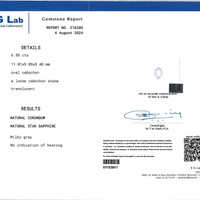 6.89 Ct. Grey Star Sapphire from Ceylon (Sri Lanka) Scan Report