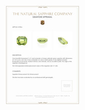 1.67 Ct. Yellowish Green Sapphire from Madagascar Appraisal