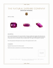 3.02 Ct. Purplish Pink Sapphire from Tanzania Appraisal