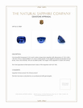 2.03 Ct. Blue Sapphire from Ceylon (Sri Lanka) Appraisal
