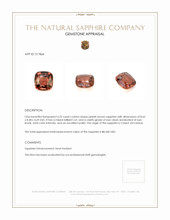 3.22 Ct. Pinkish Brown Sapphire from Ceylon (Sri Lanka) Appraisal