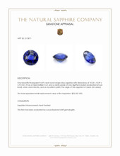 4.69 Ct. Blue Sapphire from Ceylon (Sri Lanka) Appraisal