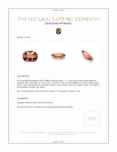 5.17 Ct. Padparadscha Sapphire from Ceylon (Sri Lanka) Appraisal