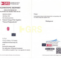 5.17 Ct. Padparadscha Sapphire from Ceylon (Sri Lanka) Scan Report