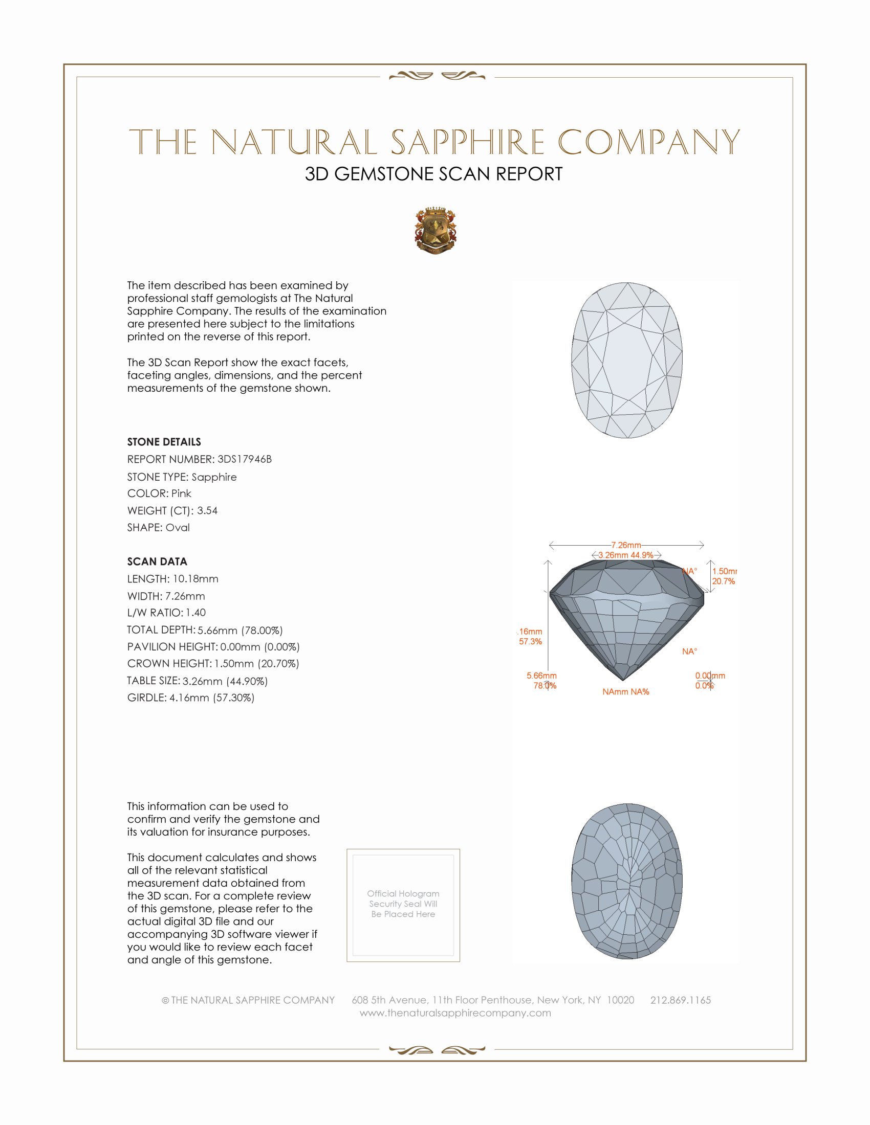 3.54 Ct. Pink Sapphire from Madagascar