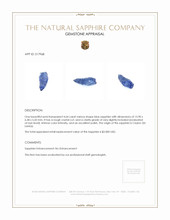 4.64 Ct. Blue Sapphire Crystal from Ceylon (Sri Lanka) Appraisal