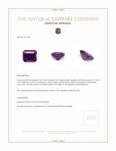 7.07 Ct. Purple Sapphire from Madagascar Appraisal