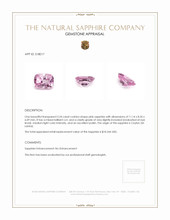5.24 Ct. Pink Sapphire from Ceylon (Sri Lanka) Appraisal