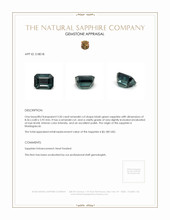 3.50 Ct. Bluish Green Sapphire from Madagascar Appraisal