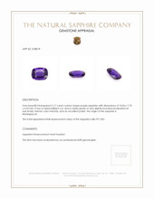 3.17 Ct. Purple Sapphire from Madagascar Appraisal