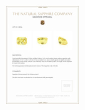 2.03 Ct. Yellow Sapphire from Ceylon (Sri Lanka) Appraisal