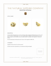 2.21 Ct. Yellow Sapphire from Ceylon (Sri Lanka) Appraisal