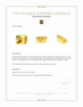 2.95 Ct. Yellow Sapphire from Ceylon (Sri Lanka) Appraisal