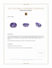 1.60 Ct. Purple Sapphire from Ceylon (Sri Lanka) Appraisal